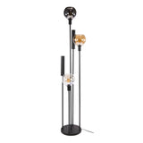 Floor lamp 5-light stepped colored glass black metal Valeo