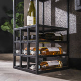 Wine rack with lighting moon metal black