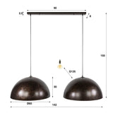 Industriële hanglamp Dacia 2-lichts Bruin Rond 2xØ60 cm