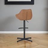 Venom bar stool Anthracite - Industrial rotating bar chair with armrest - Eco -Leer