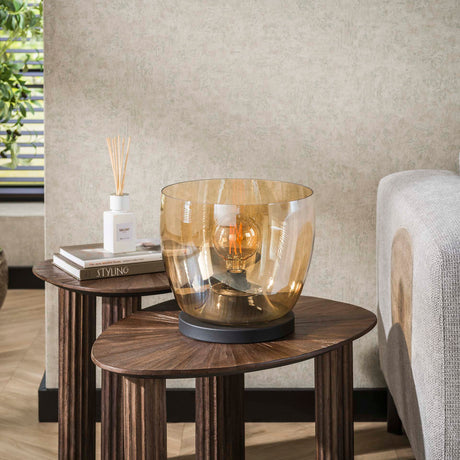 Floor lamp Dain UP L Amber colored glass 