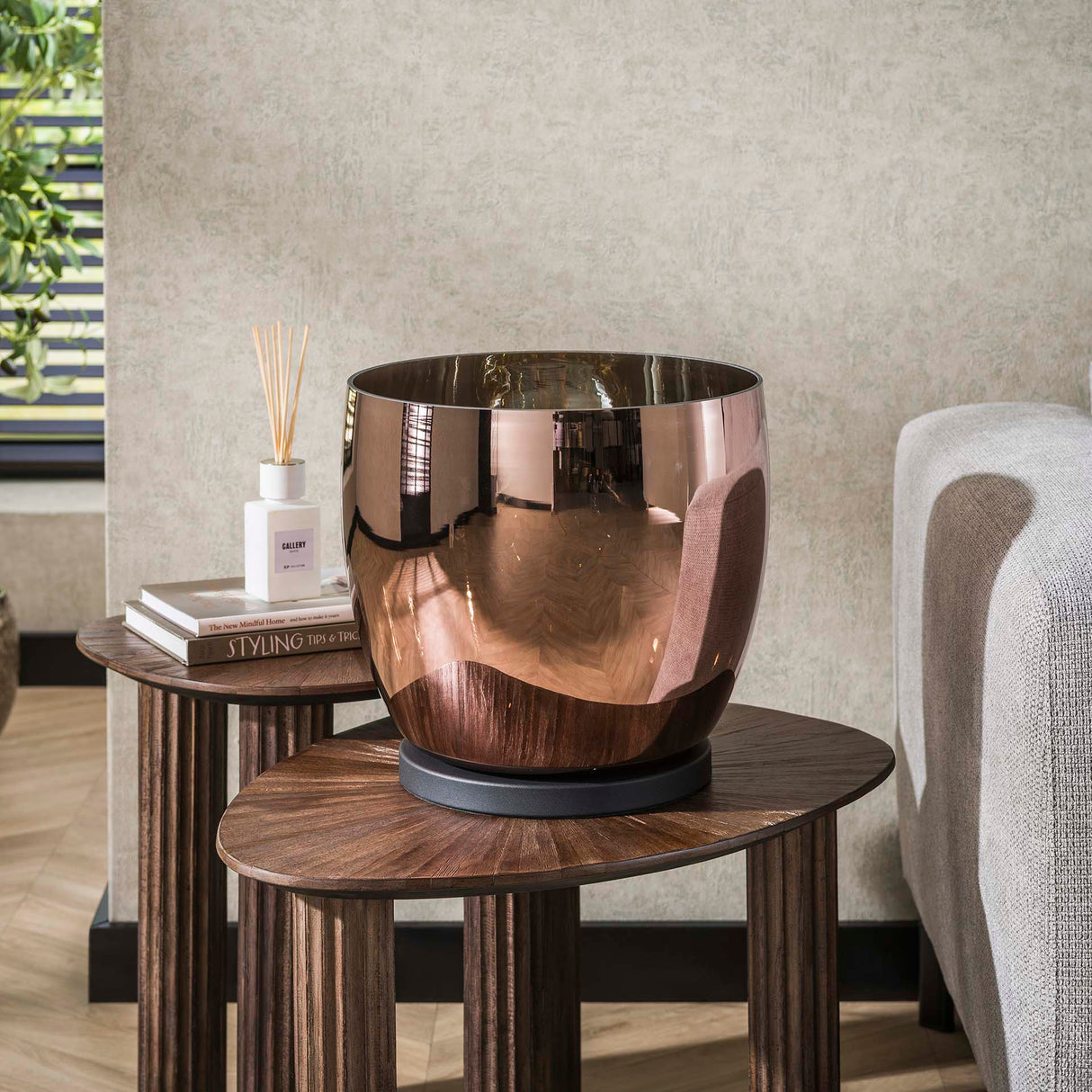 Floor lamp Dain UP XL Copper-colored glass 