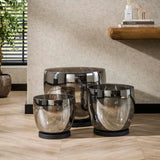 Floor lamp Dain UP XXL Chrome-colored glass 