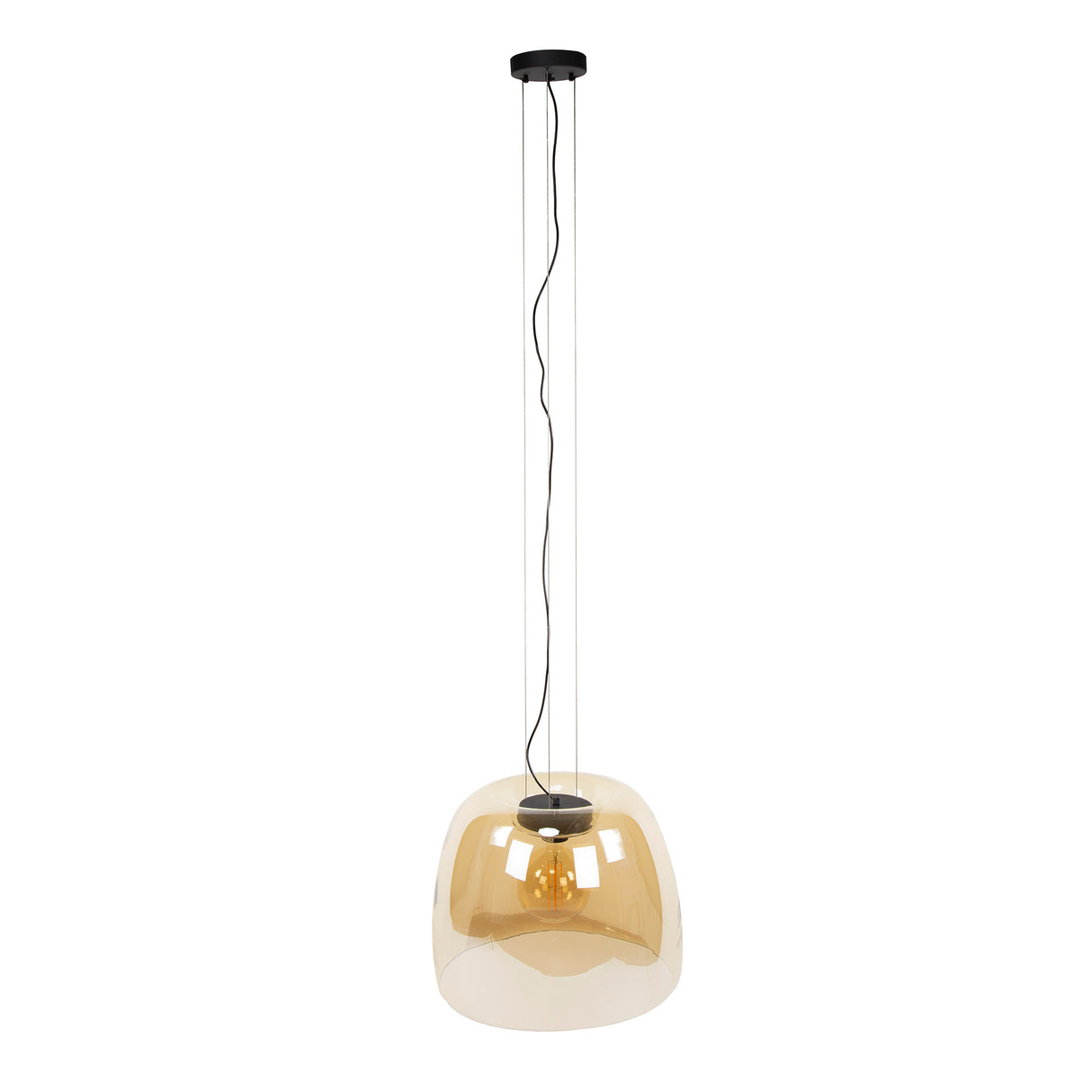 Dain pendant lamp 1-light XL amber-colored glass 