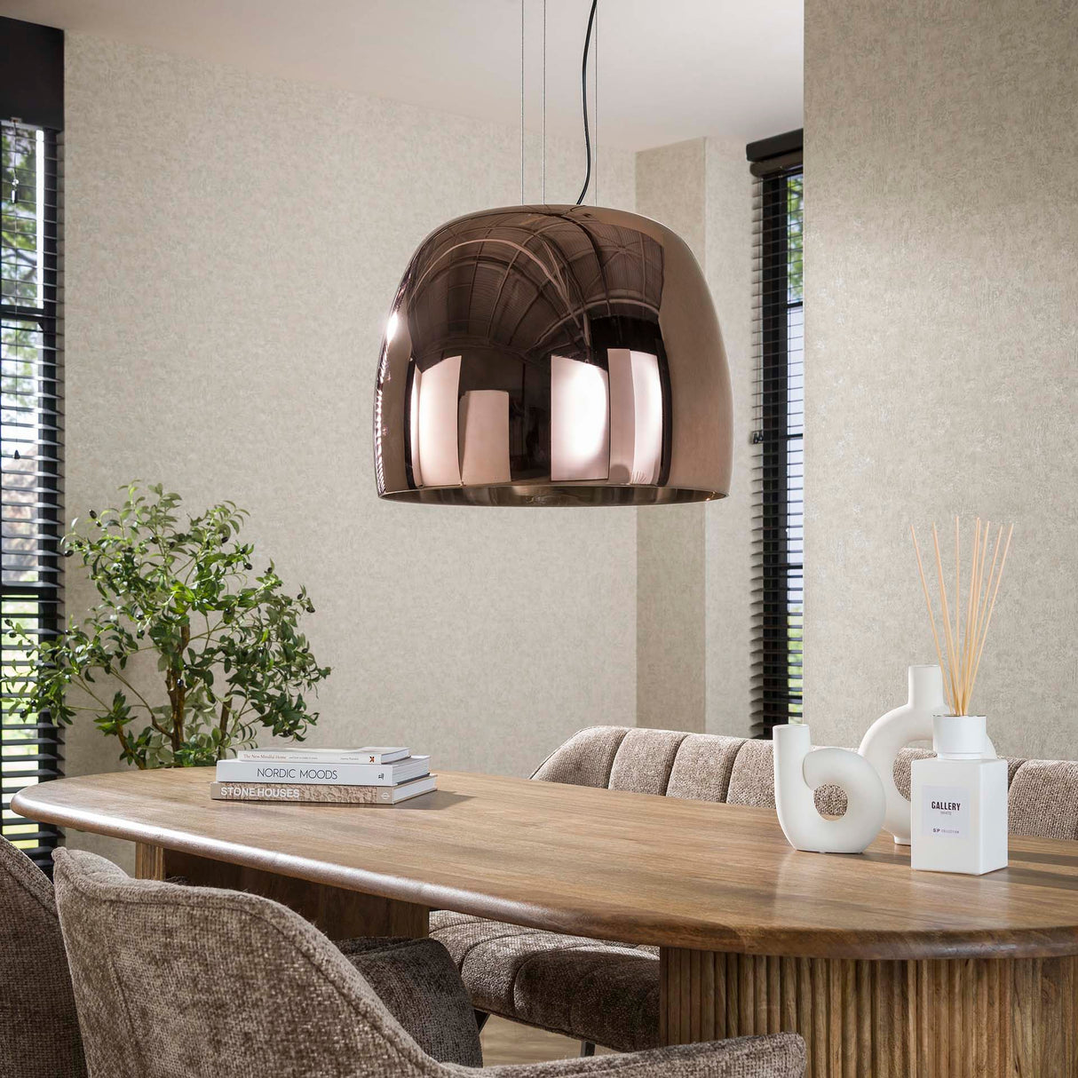 Dain pendant lamp 1-light XL copper-colored glass 