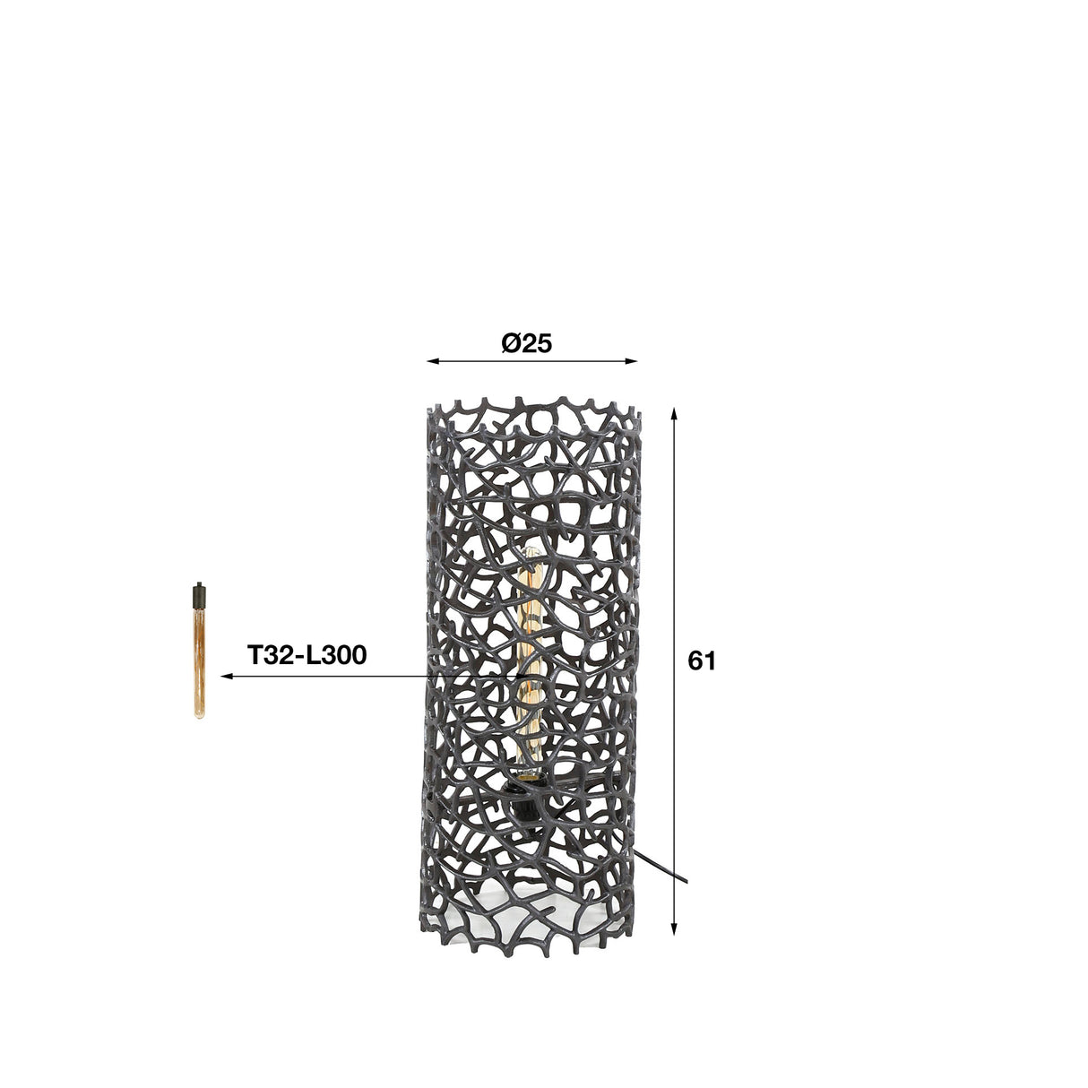 Vloerlamp Florine metaal cilinder Ø25 cm S