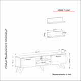 TV Meubel Set Ayden Walnoot Marmer Melamine 150x40,6x29,5 cm