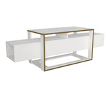 TV Meubels - TV Meubel Bianco Wit Goud Melamine 160x49,8x46,1 cm - Dimehouse