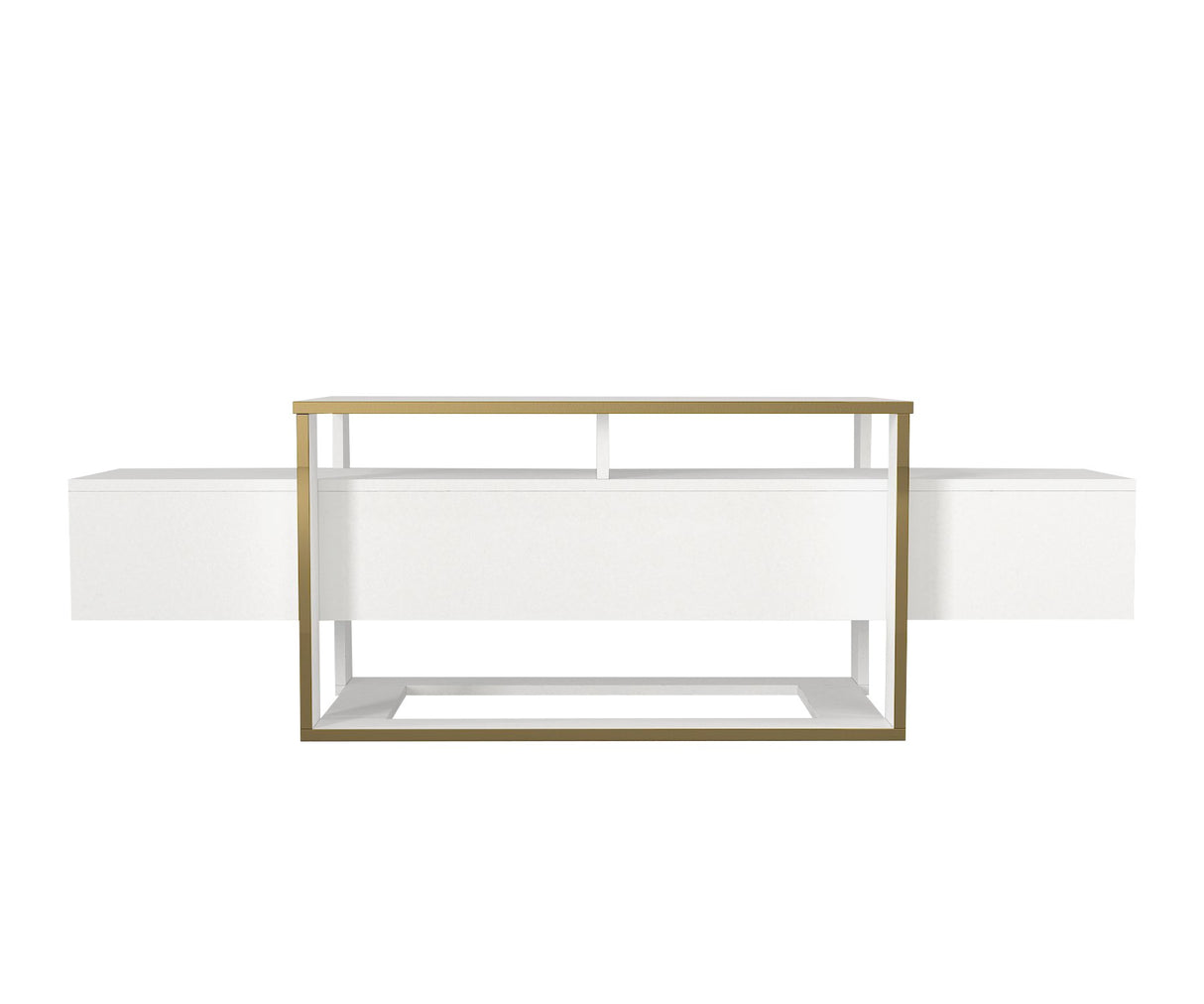 TV Meubels - TV Meubel Bianco Wit Goud Melamine 160x49,8x46,1 cm - Dimehouse