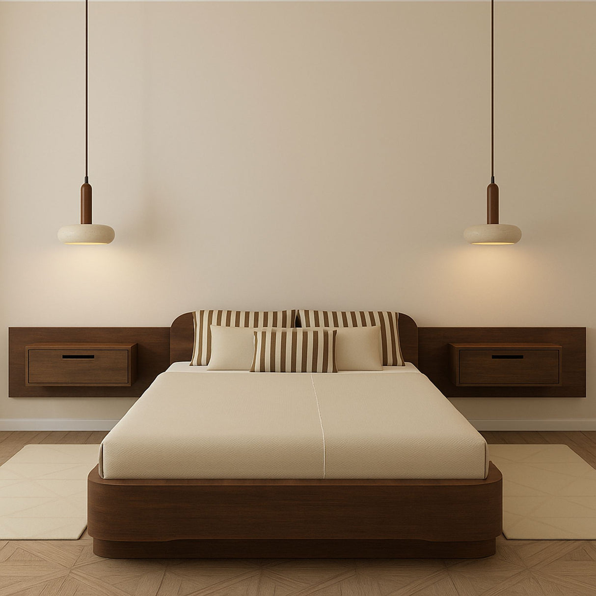 Worm - Walnut Beige Walnut Travertine Cap 24 cm wide