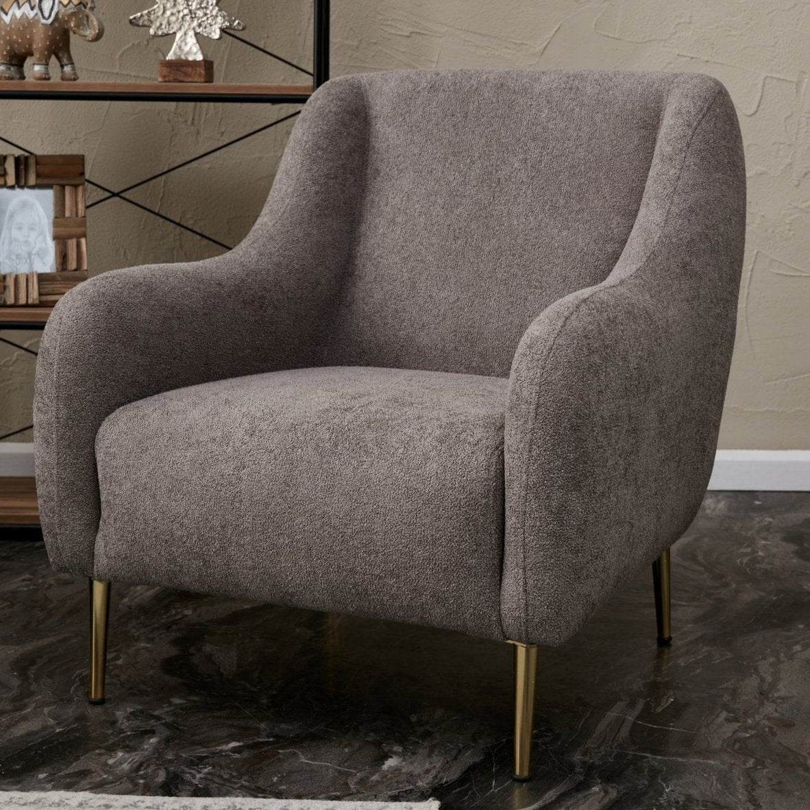 Fauteuil Simena Grijs Goud