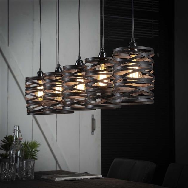 Hanglamp Spin DH Interior Grijs LxBxH 117x27x19 Slate grey Sfeerfoto schuin vooraanzicht