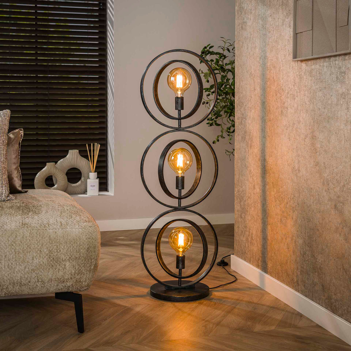 Industrial floor lamp otan metal 3-light