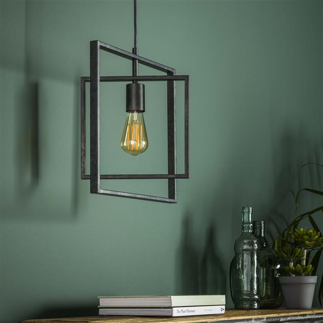 Industriële hanglamp Kody square metaal