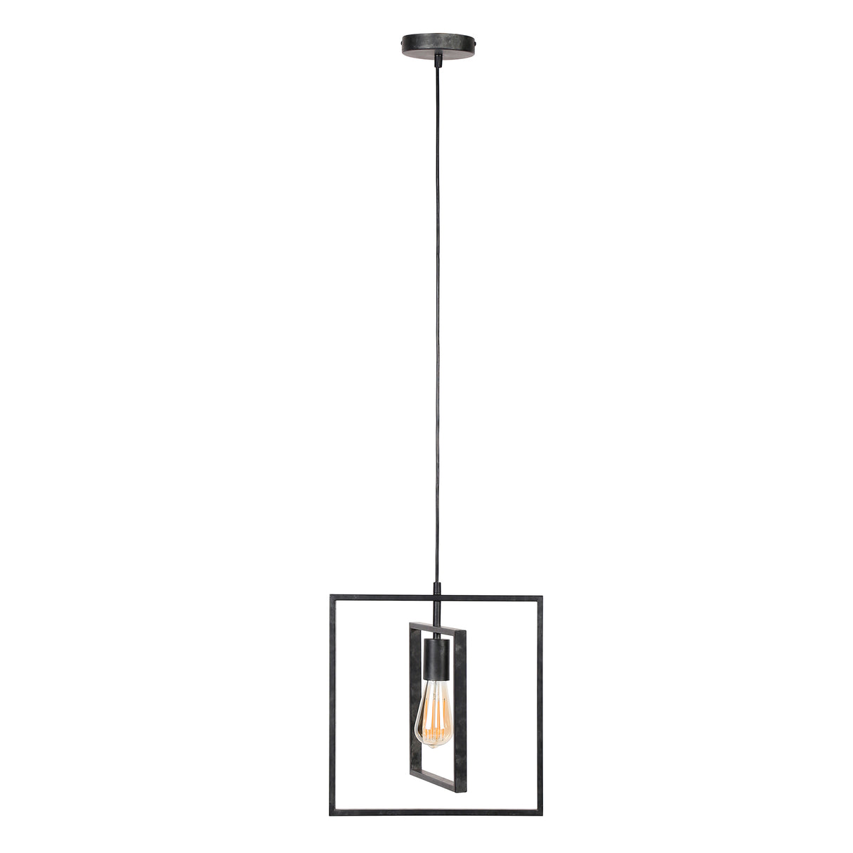 Industriële hanglamp Kody square metaal