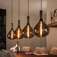 Hanging lamps - Industrial Hanging lamp 4 - lights Smokey Glass Karen - Dimehouse