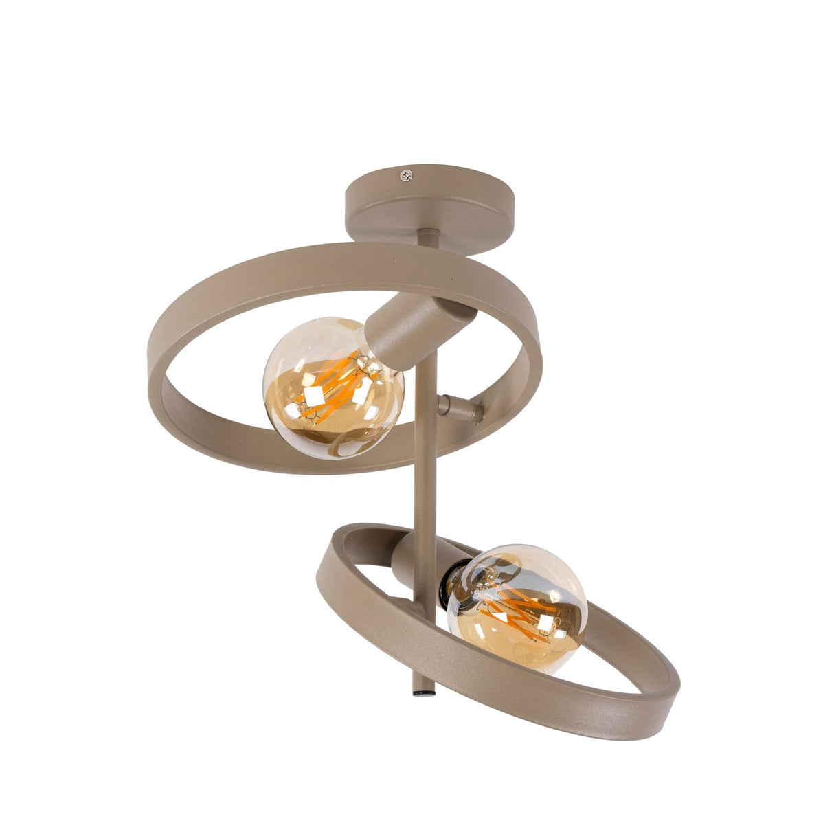 Moderne Plafondlamp Otan 2-lichts Beige 42 cm