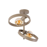 Moderne Plafondlamp Otan 2-lichts Beige 42 cm