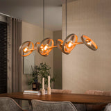Hanging lamp 6-light beige metal round Otan