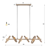 Hanging lamp 6-light beige metal round Otan