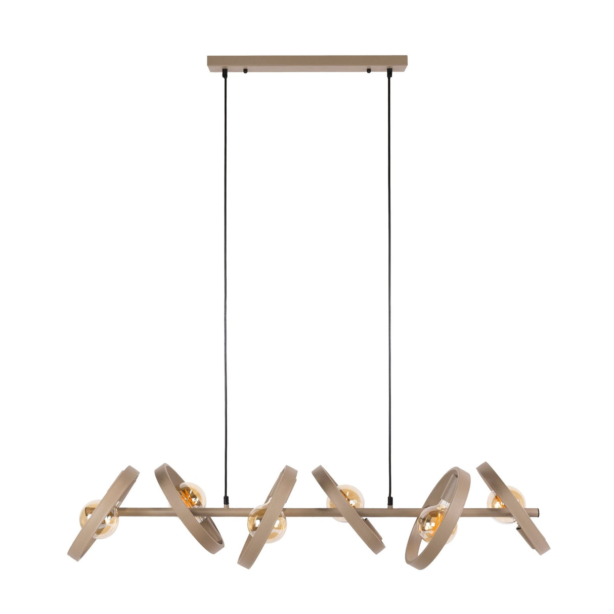 Hanging lamp 6-light beige metal round Otan