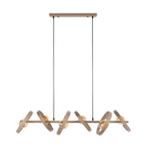 Hanging lamp 6-light beige metal round Otan