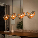 Hanging lamp 8-light beige metal round Otan