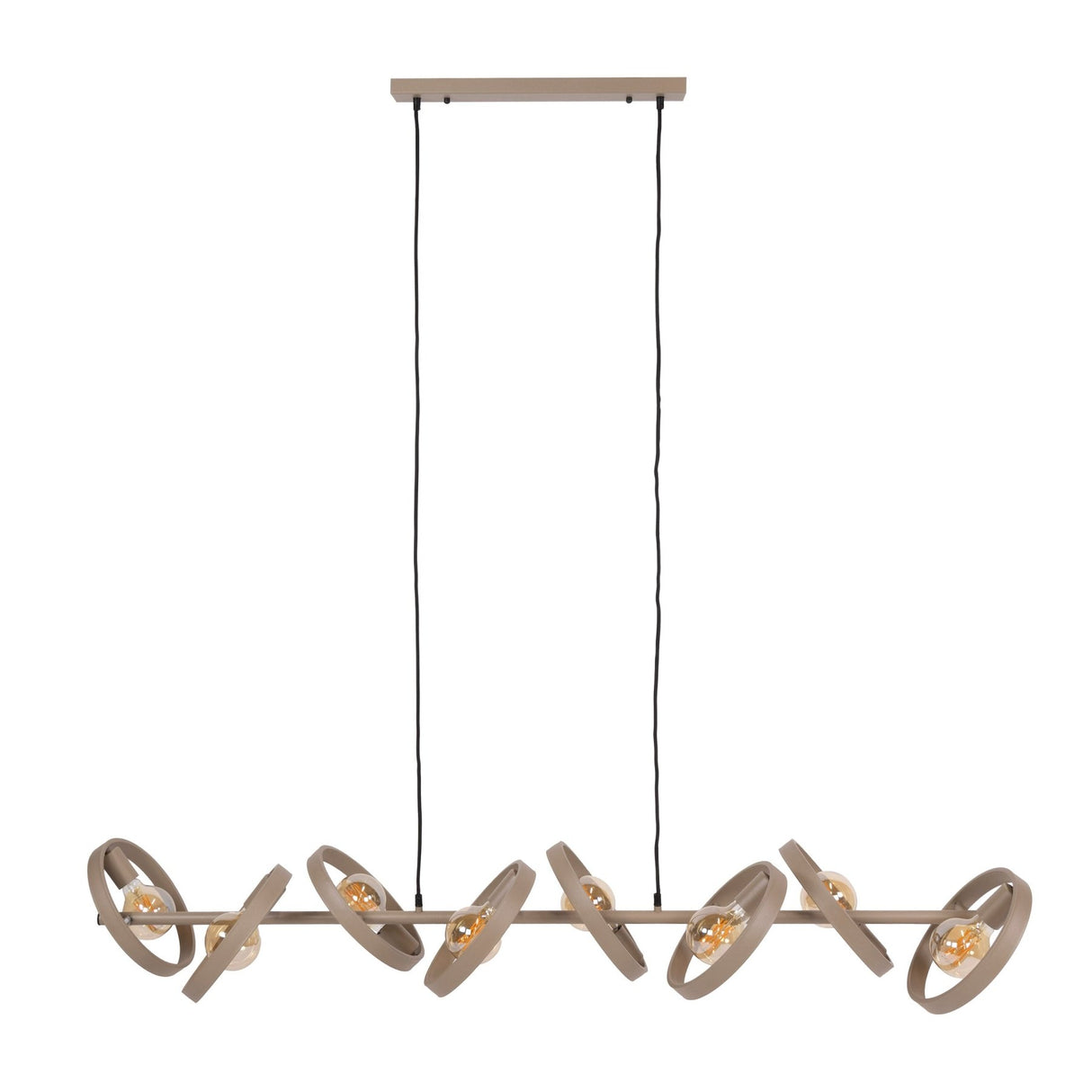 Hanging lamp 8-light beige metal round Otan