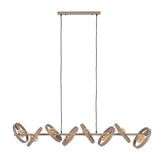 Hanging lamp 8-light beige metal round Otan