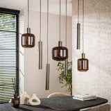Pendant lamp Dax 7-lights brown 105 cm 