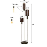 Industrial Floor Lamp 3-light Tiered - Sienna Brown 