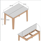 Kiev kitchen table walnut look 110 cm Melamine coated wood composite