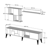 TV Meubels - TV Meubel Set Madrid Walnoot Antraciet Melamine 180x48,6x33,8 cm - Dimehouse