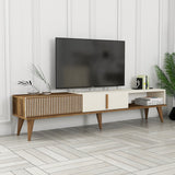 TV Meubels - TV Meubel Milan Alt Walnoot Crème Melamine 180x40x35 cm - Dimehouse