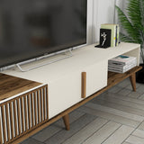 TV Meubels - TV Meubel Milan Alt Walnoot Crème Melamine 180x40x35 cm - Dimehouse