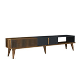 TV Meubels - TV Meubel Milan Alt Walnoot Antraciet Melamine 180x40x35 cm - Dimehouse