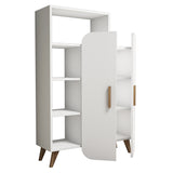 Scandinavian bookcase white melamine Form 90x132x32 cm