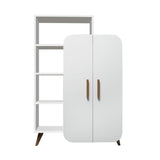 Scandinavian bookcase white melamine Form 90x132x32 cm