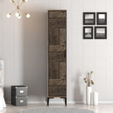 Kledingkasten - Kledingkast Kumual P Walnoot Antraciet Melamine 40x47,5x201,4 cm - Dimehouse