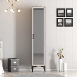 Kledingkasten - Kledingkast Kumual R Walnoot Wit Melamine 40x47,5x201,4 cm - Dimehouse