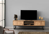 TV Meubels - TV Meubel Belinda Zwart Dennenhout Melamine 180x50x40 cm - Dimehouse