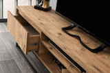TV Meubels - TV Meubel Belinda Zwart Dennenhout Melamine 180x50x40 cm - Dimehouse