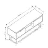 TV Meubels - TV Meubel Belinda Zwart Dennenhout Melamine 140x50x40 cm - Dimehouse