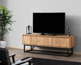 TV Meubels - TV Meubel Tilsim Zwart Dennenhout Melamine 140x50x40 cm - Dimehouse