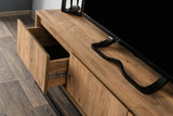 TV Meubels - TV Meubel Tilsim Zwart Dennenhout Melamine 140x50x40 cm - Dimehouse