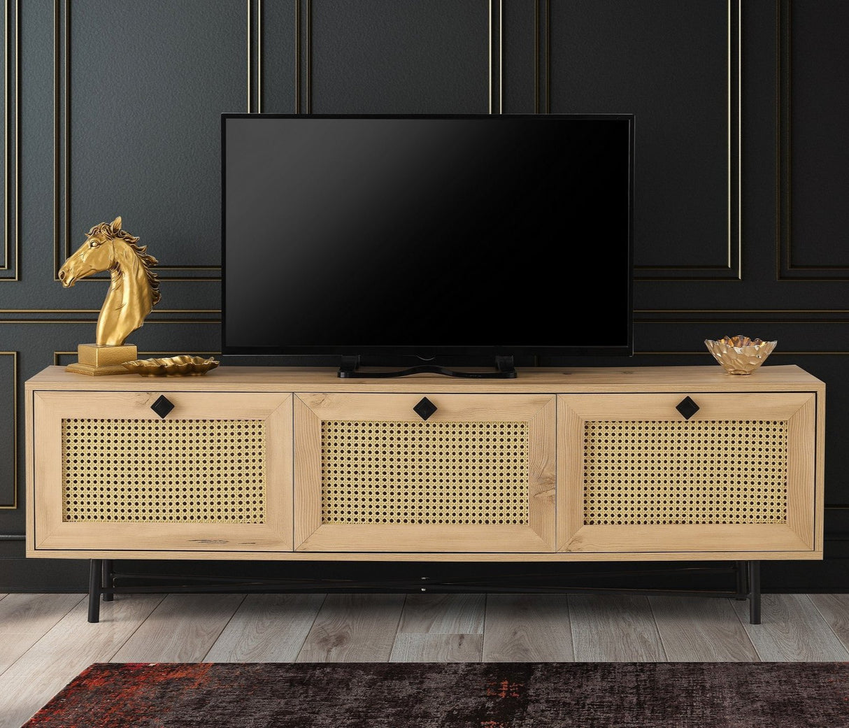 TV Furniture Japandi Alcazar Oak Melamine 180x60x40 cm