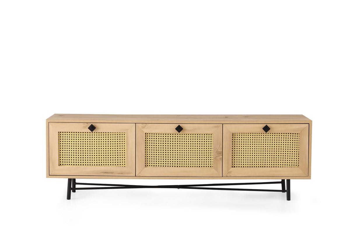 TV Furniture Japandi Alcazar Oak Melamine 180x60x40 cm