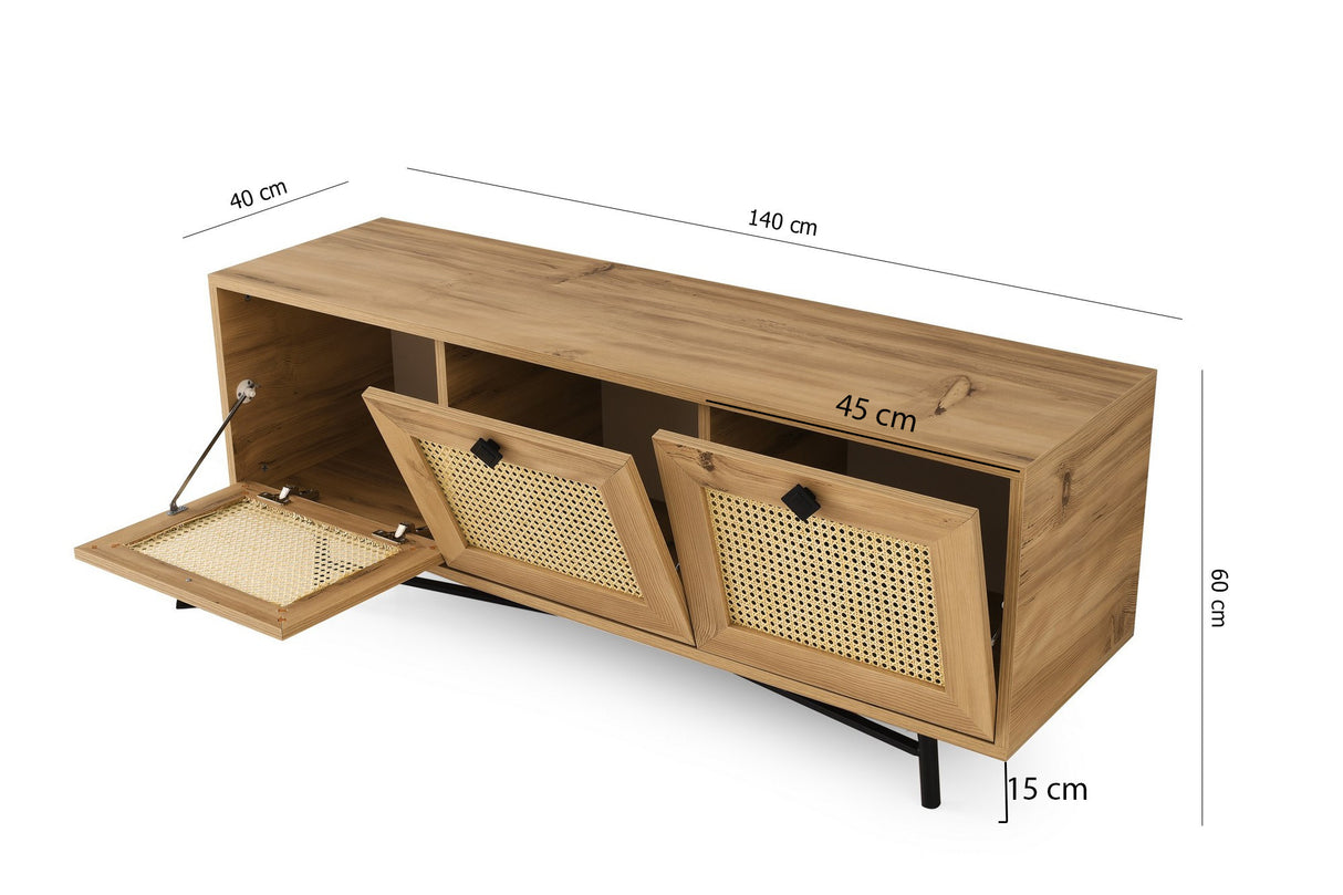 TV Meubel Alcazar Eik Melamine 140x60x40 cm