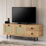 TV Meubel Hapsiyas Eik Zwart Melamine 140x60x40 cm