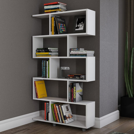 Bookcase Elif white melamine 90x156x20 cm